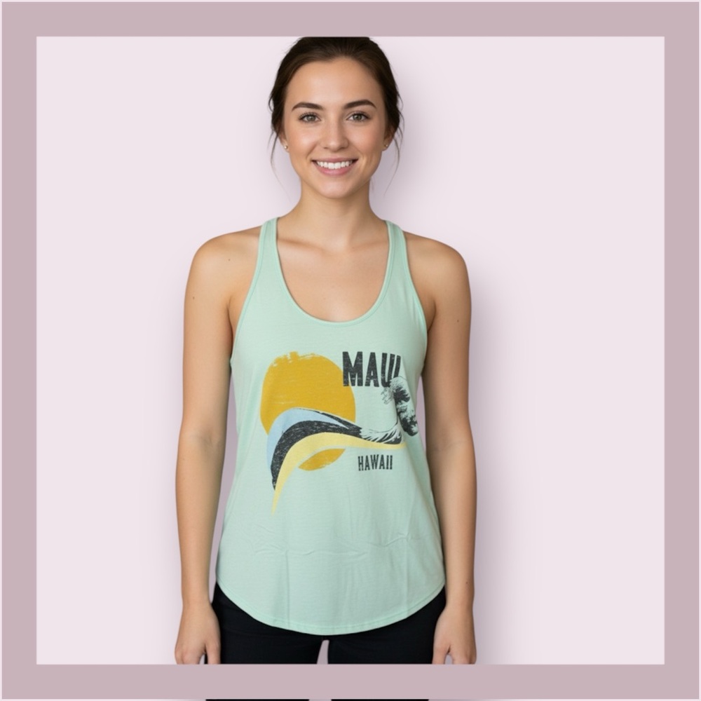 Techstyles Sportswear Green “Maui Hawaii” Racerback Tank